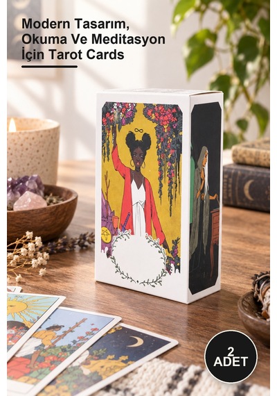 2 Adet Modern Witch Tarot Kartı Modern Tasarım, Okuma Ve Meditasyon İçin Tarot Cards