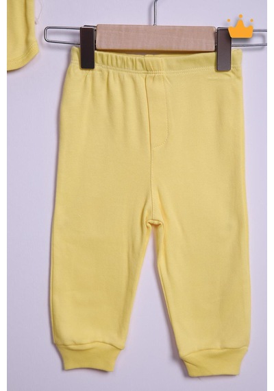 Babyhola Kız Erkek Bebek Çocuk Takım 0-18 Ay Pamuk Mevsimlik Çıtçıtlı Alt Üst Set 352 Sarı