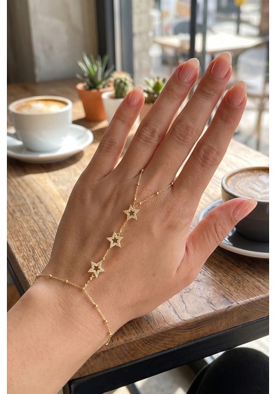 Bay Gold Renk Pirinç Zirkon Taşlı Yıldız Model Şahmeran Najmaddin Çok Renkli