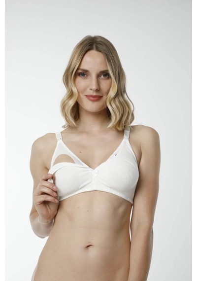 Hmd Underwear Kadın %100 Pamuk Ekru Emzirme Sütyeni & Rahat Doku Hmd6010 Ekru