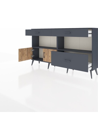 Arges Konsol 2 Raflı 3 Çekmeceli 2 Kapaklı 176x30x99 Antrasit-çam Antrasit-çam/antrasit Arges Konsol 2 Raflı 3 Çekmeceli 2 Kapaklı 176x30x99 Antrasit-çam Antrasit-çam/antrasit