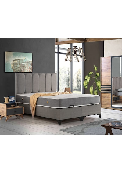 Çift Kişilik Yatak Baza Yarma Dikine Başlık Seti Basic Comfort By Set