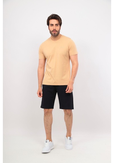 Fore Sport Erkek V Yaka T-shirt Bej