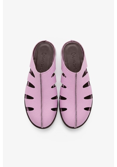 Palme Pembe Flother Deri Kadın Terlik