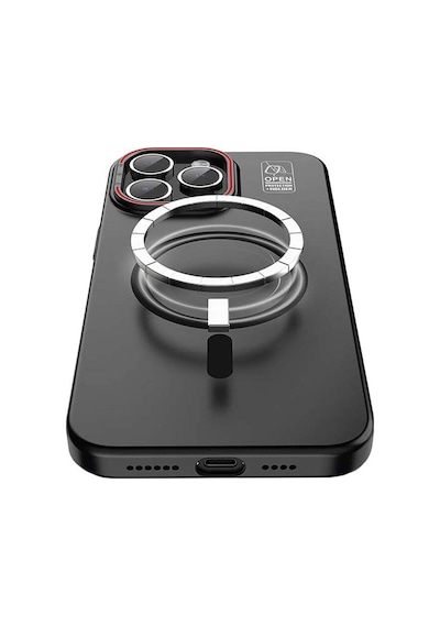 Apple Uyumlu iPhone 15 Plus Kılıf Recci Magnetic Glass Serisi Standlı Magsafe Şarj Özellikli Kapak Siyah Apple Uyumlu iPhone 15 Plus Kılıf Recci Magnetic Glass Serisi Standlı Magsafe Şarj Özellikli Kapak Siyah