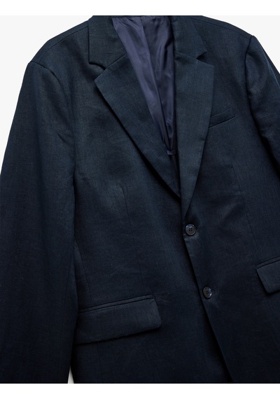 Koton Düğmeli Kapaklı Cep Detaylı Mono Yaka Keten Blazer Ceket Lacivert 5sam50019hw Lacivert Koton Düğmeli Kapaklı Cep Detaylı Mono Yaka Keten Blazer Ceket Lacivert 5sam50019hw Lacivert