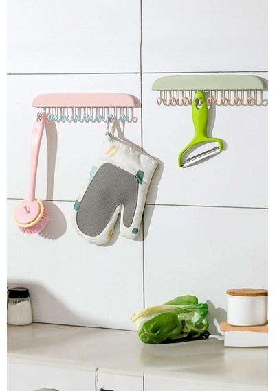 Thentech Anahtalık Asma Askı Kancalı Ve Yapışkanlık Dolap Askısı Banyo Hol Renkli