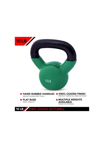 Jfıt Kettlebell Weights Vinyl Coated Iron - 12 Size Options, 5lbs-50lbs - Coated For Floor And Equipment Protection, Noi