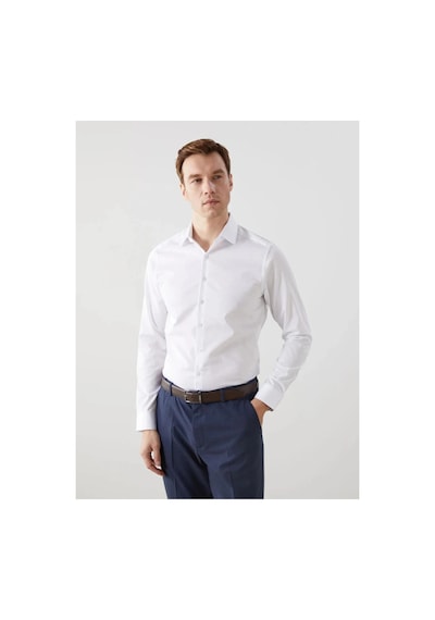 LC Waikiki Lcwaıkıkı Formal Slim Fit Uzun Kollu Gabardin Erkek Gömlek-9 Beyaz