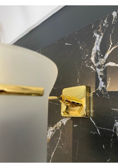 İsaoğlu Yapı Gold Tuvalet Fırçası Altın Tuvalet Fırçası Paslanmaz Pirinç Malzeme Altın Fırça Gold