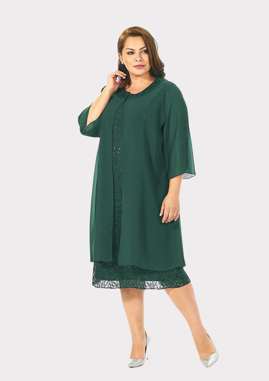 Lilas Xxl Büyük Beden Yeşil Renkli Dantelli Dantelli Şifon Ceketli Abiye Elbise Yeşil Lilas Xxl Büyük Beden Yeşil Renkli Dantelli Dantelli Şifon Ceketli Abiye Elbise Yeşil