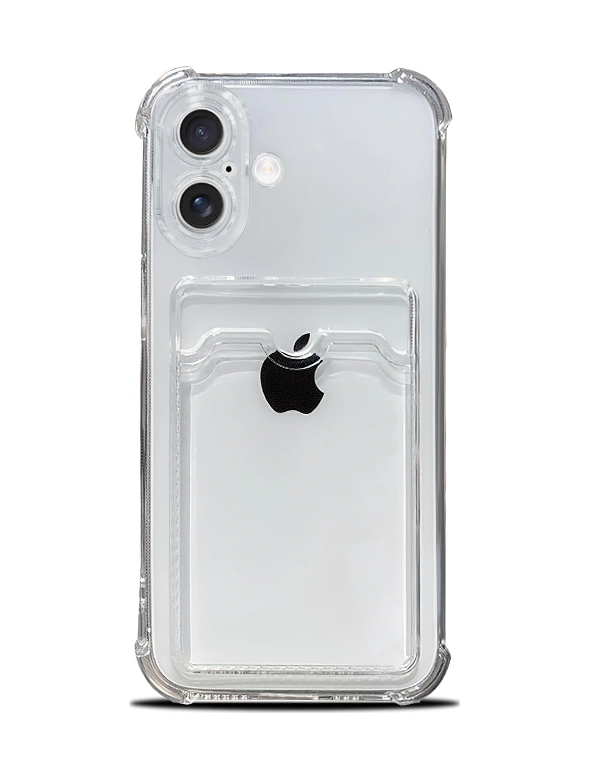 Apple Uyumlu iPhone 17 Kılıf Kartlık Bölmeli Arkası Şeffaf Soft Dayanıklı Kılıf Kapak Şeffaf