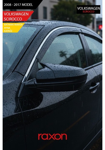 Volkswagen Scırocco 2008-2017 Batman & Yarasa Ayna Kapağı Parlak Piano Black Sport