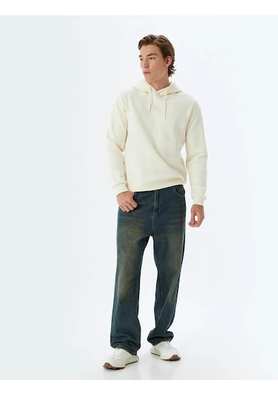 Koton Erkek Sweatshirt Ekru 5wam70001mk 25ky59000107 Y5915 Ekru