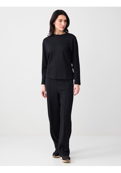 Jimmy Key Jimmy Key Siyah Rahat Kesim Bisiklet Yaka Örme Modal Sweatshirt 6sw235632900