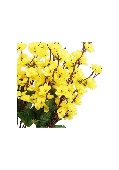 Nettenevime Yapay Çiçek Bahardalı Japon Kiraz Çiçeği 7 Dallı 57cm Sarı Diğer