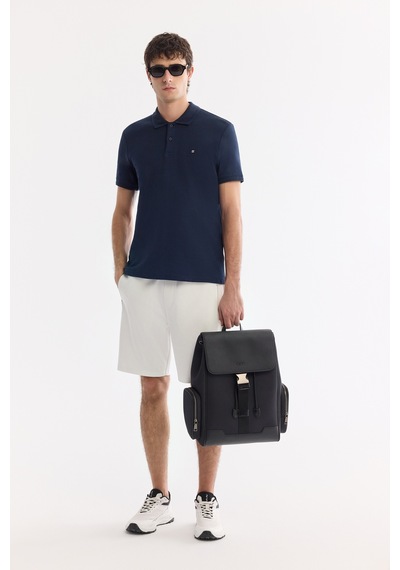 Avva Erkek Lacivert Kıvrılmaz Polo Yaka %100 Pamuk Basic Regular Fit T-shirt B001032