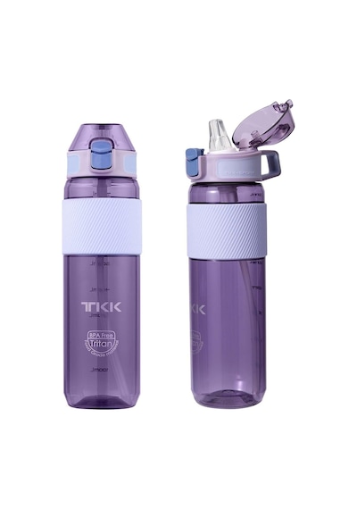 Tkk Mor Silikon Pipetli Tritan Matara/Suluk  800 ML - Kamp Matarası - Çocuk Ve Yetişkin