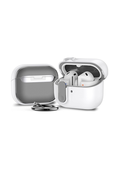 Samsung Galaxy Buds 3 Fe / Buds 3 Pro / Buds 3 İle Uyumlu Kılıf Kilitli Tpu Premium Matte Trip Case Beyaz