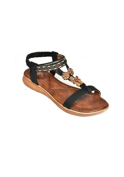 Fox Shoes S258015209 Siyah Alçak Tabanlı Kadın Sandalet Siyah