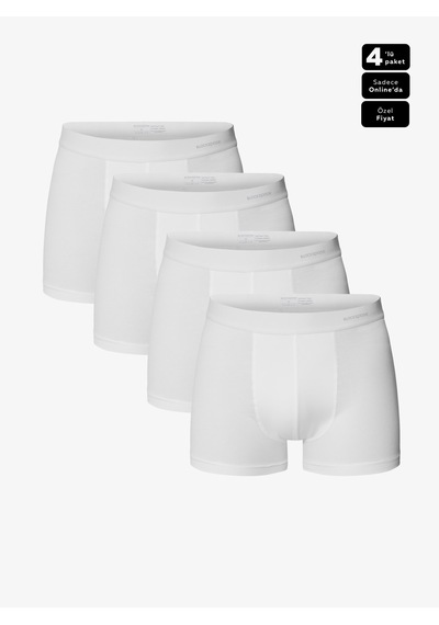 Blackspade Erkek Boxer 4lü Paket Daily Comfort 9690 - Beyaz Beyaz