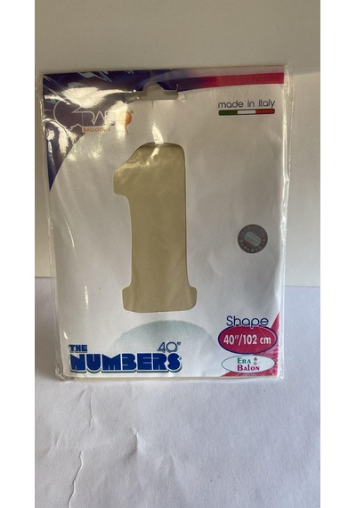 Folyo Rakam 1 Krem Satin 40 İnç 100 Cm Grabo Markalı Çok Kaliteli Folyo Balon Çok Renkli