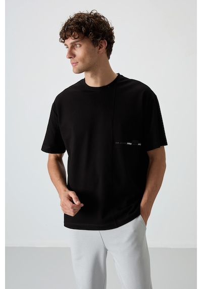 Air Jones Tommy Life Siyah Pamuklu Kalın Yüzeyi Dokulu Oversize Fit Baskılı Erkek T-shirt - 88370 Siyah Air Jones Tommy Life Siyah Pamuklu Kalın Yüzeyi Dokulu Oversize Fit Baskılı Erkek T-shirt - 88370 Siyah