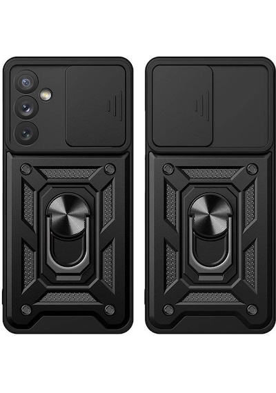 Samsung Galaxy A34 İle Uyumlu Kılıf Magnetik Standlı Kamera Korumalı Sürgülü Kapak