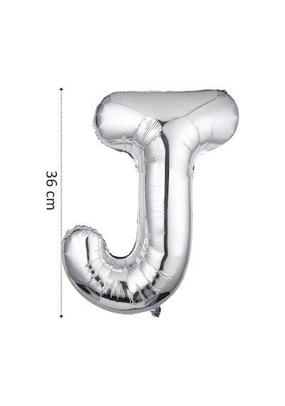 Folyo Balon J Harfi Helyum Balon 36 Cm Gümüş Renk - J Harf Balon - Harf Folyo Balon Silver Ballon Çok Renkli