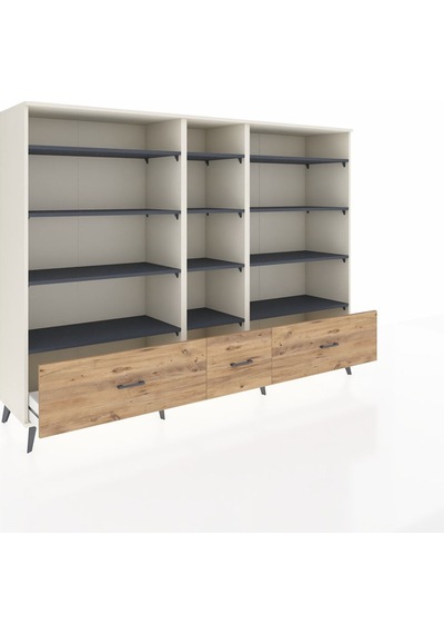 Hyperion Dolap 12 Raflı 3 Çekmeceli 220x44x163 Aytaşı-antrasit/çam Antrasıt/atlas Çam - Aytası Hyperion Dolap 12 Raflı 3 Çekmeceli 220x44x163 Aytaşı-antrasit/çam Antrasıt/atlas Çam - Aytası