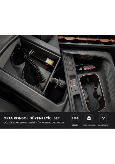 Cupra Terramar Organizer Seti 3 Parça Torpido Ve Koldayama İçi Siyah