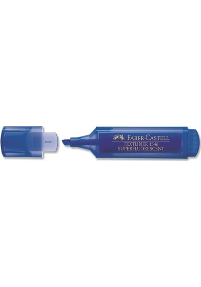 Faber Castell Textliner 1546 Fosforlu Kalem Mavi Altın