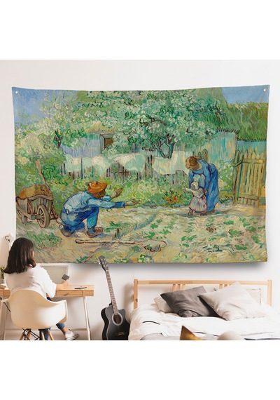 Vincent Van Gogh - Millet'den Sonra İlk Adımlar Duvar Örtüsü - First Steps-7164