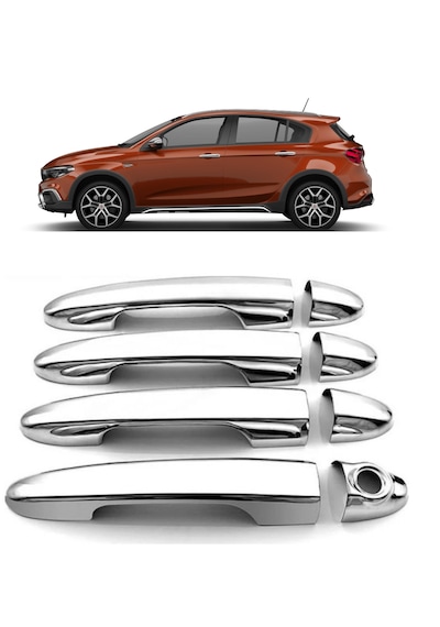 Fiat Egea Cross Krom Kapı Kolu 4 Kapı Sağ Sol Takım