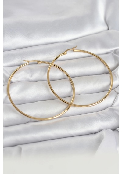 Mey İthalat 316l Çelik Gold Renk 60 Mm Halka Kadın Küpe - Özel Seri Meyeb69945d5a1679b47ce905a7b7 Altın