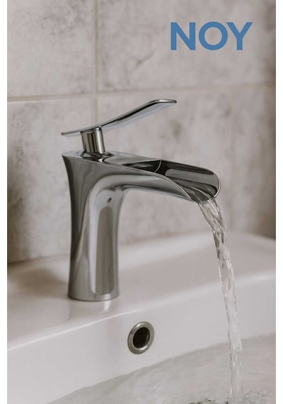Lavabo Bataryası Krom Tek Kollu Su Tasarruflu Musluk Şelale Model Şık Tasarım Krom