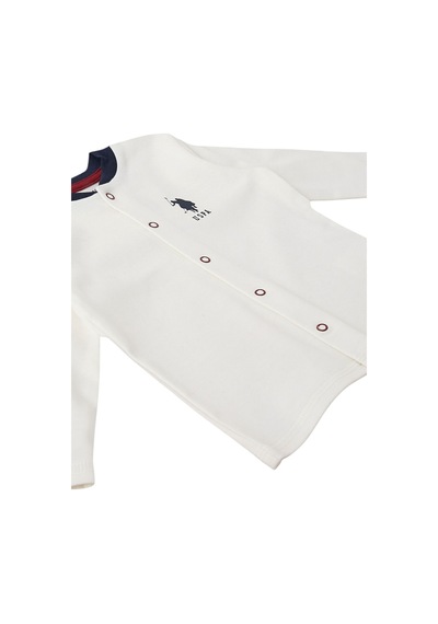 U.S. Polo Assn. Krem Çıtçıtlı Uspa Desen Bebek 3'lü Takım Krem