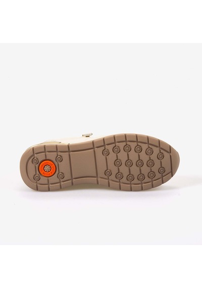 Kemal Tanca Kadın Eva Tabanlı Fermuar Detaylı Bağcıklı Casual Spor & Sneaker Ayakkabı 7015 Krem