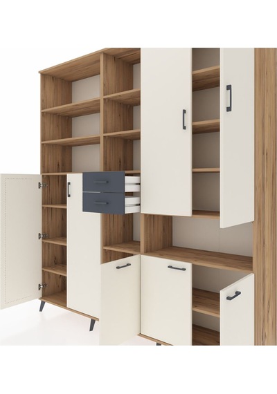 Hyperion Dolap 17 Raflı 2 Çekmeceli 7 Kapaklı 220x44x243 Çam-aytaşı/antrasit Çok Renkli Hyperion Dolap 17 Raflı 2 Çekmeceli 7 Kapaklı 220x44x243 Çam-aytaşı/antrasit Çok Renkli