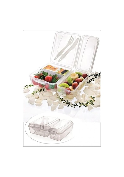 Takeaway Ergonomik Asorti Çatal Bıçaklı Pratik Yoğurt Saklama Kabı Çok Renkli