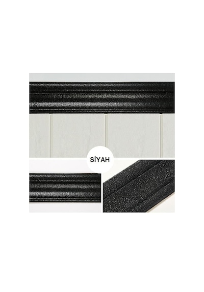 Siyah 117cm Esnek Duvar Çıtası Dekoratif Yapışkanlı Çerçeve Süpürgelik