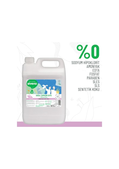Siveno %100 Doğal Çamaşır Suyu Bitkisel Lavanta Çay Ağacı Tüm Yüzey ve Kumaşlarda 5 L