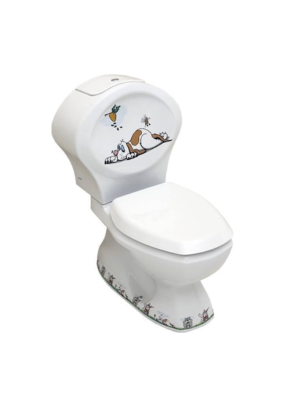 Serel Köpek Dekorlu Çocuk Klozeti, Alttan Çıkışlı - 8702gts110hdogr Diğer