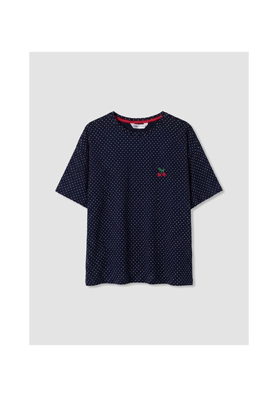 Lcw Young Lacivert Keseli Puantiyeli Kadın Şortlu Pijama Takımı