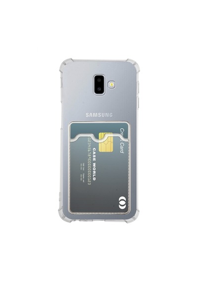 Samsung Galaxy Uyumlu J6 Plus Kapak Kamera Korumalı Kartlıklı Darbe Emici Özellikli Şeffaf Silikon Kılıf