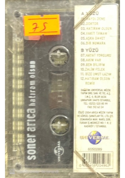 Plak Değildir Kaset Tir Soner Arıca Hatıram Olsun Kaset