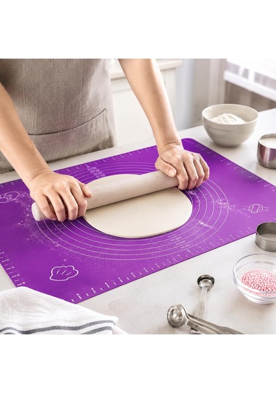 Silikon Hamur Açma Matı 45 X 65 Cm Ölçülü Yapışmaz Yoğurma, Baklava, Börek, Mantı, Pizza, Ekmek, Pasta Ve Diğer