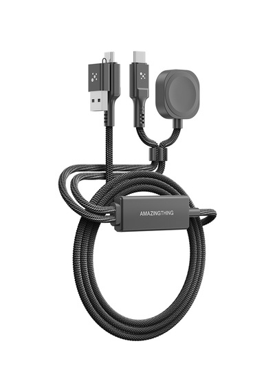 Thunder Pro 7x 100w Watch Serisi Akıllı Saat Wireless 4in1 Type-c Pd - Usb Şarj Kablosu 1.5m Siyah