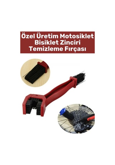 Özel Seri Yüksek Kaliteli Ergonomik Sert Dayanıklı Kıl Bisiklet Motosiklet Zinciri Temizleme Fırçası