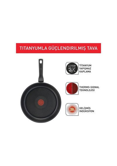 Tefal Titanium Force 3x Tava Siyah